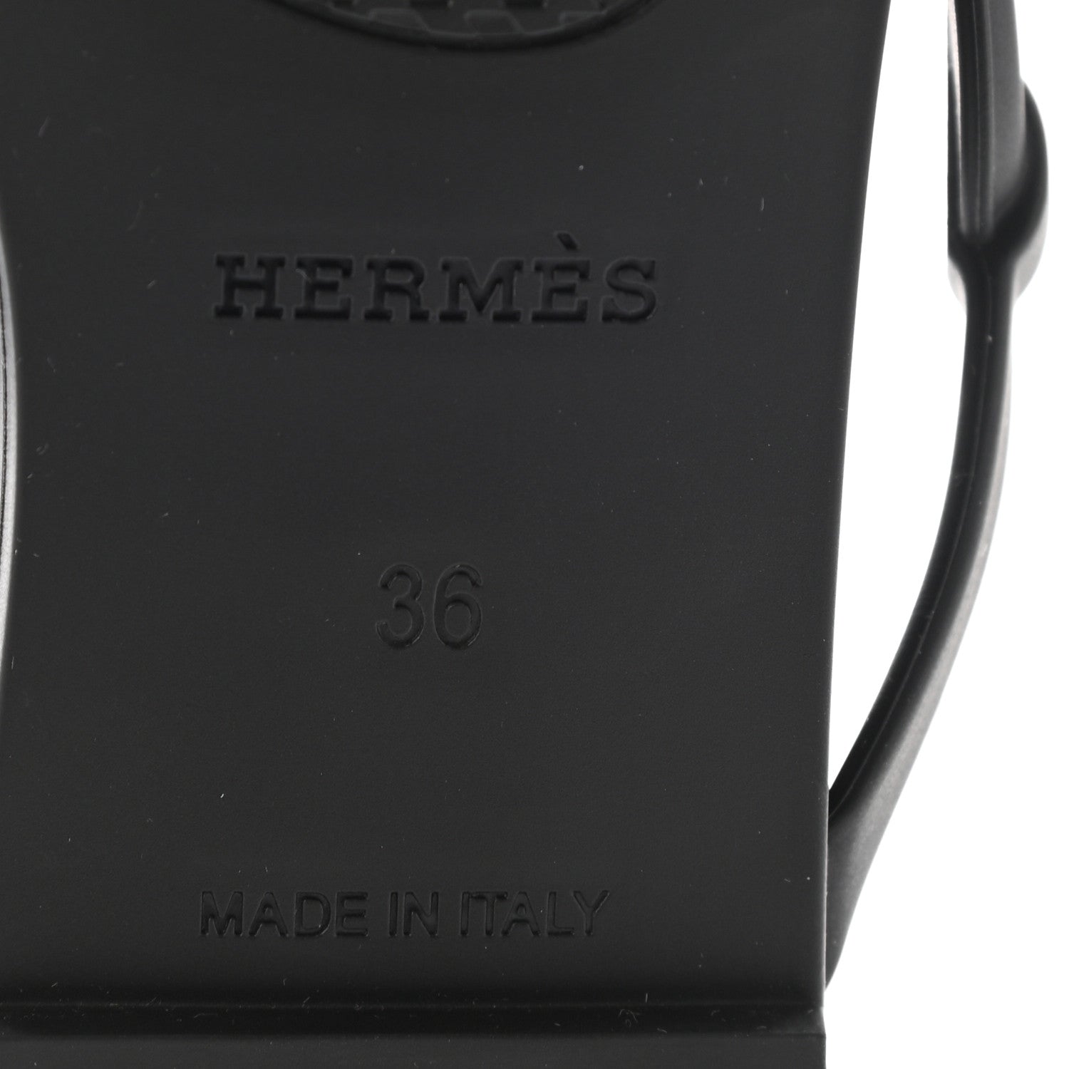 Hermes Rubber Womens Egerie Sandals 36 Black 6 of 7