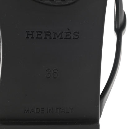 Hermes Rubber Womens Egerie Sandals 36 Black 6 of 7