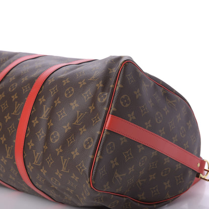 Louis Vuitton Calfskin Monogram Keepall Bandouliere 50 Coquelicot 6 of 7