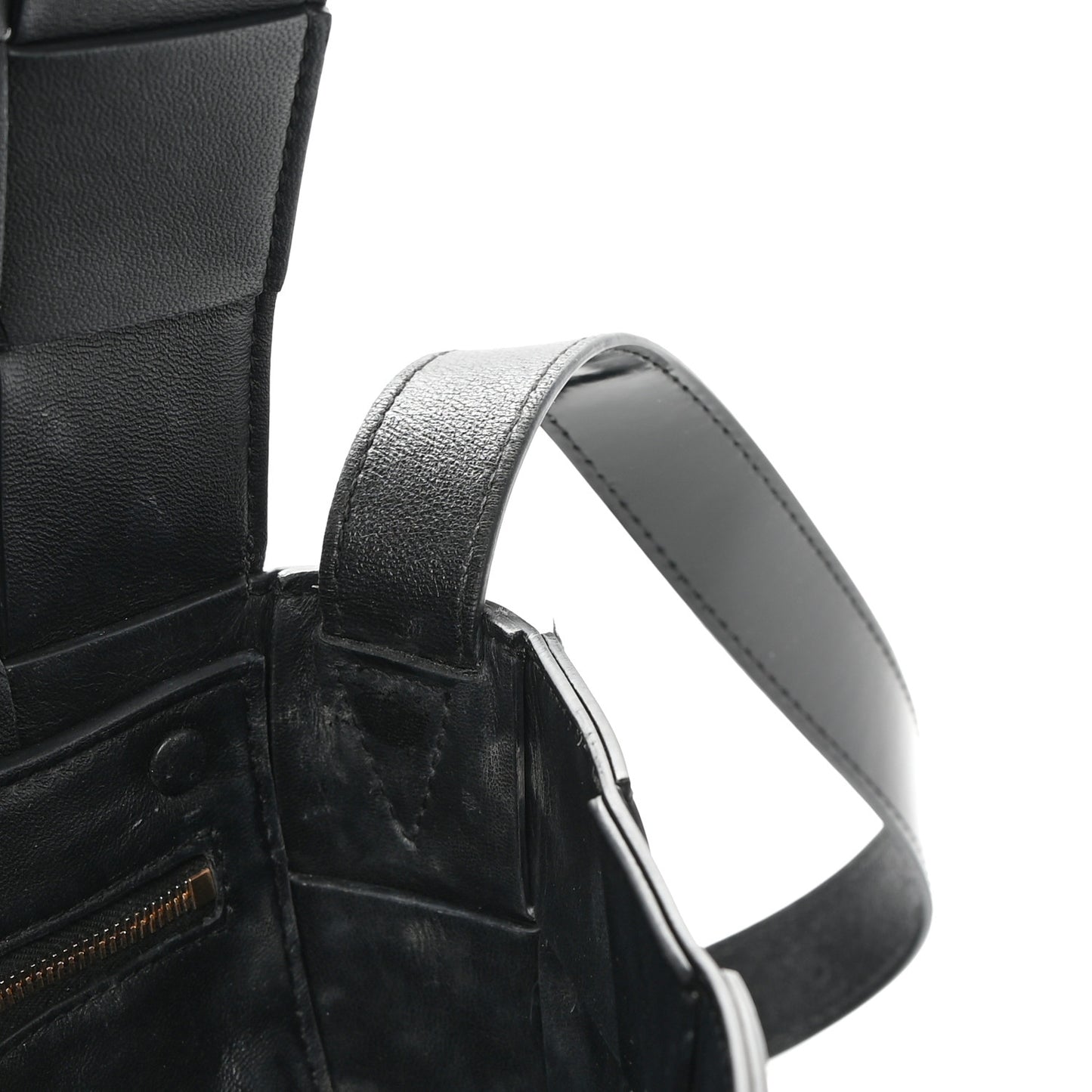 Patent Maxi Intrecciato Cassette Crossbody Bag Black