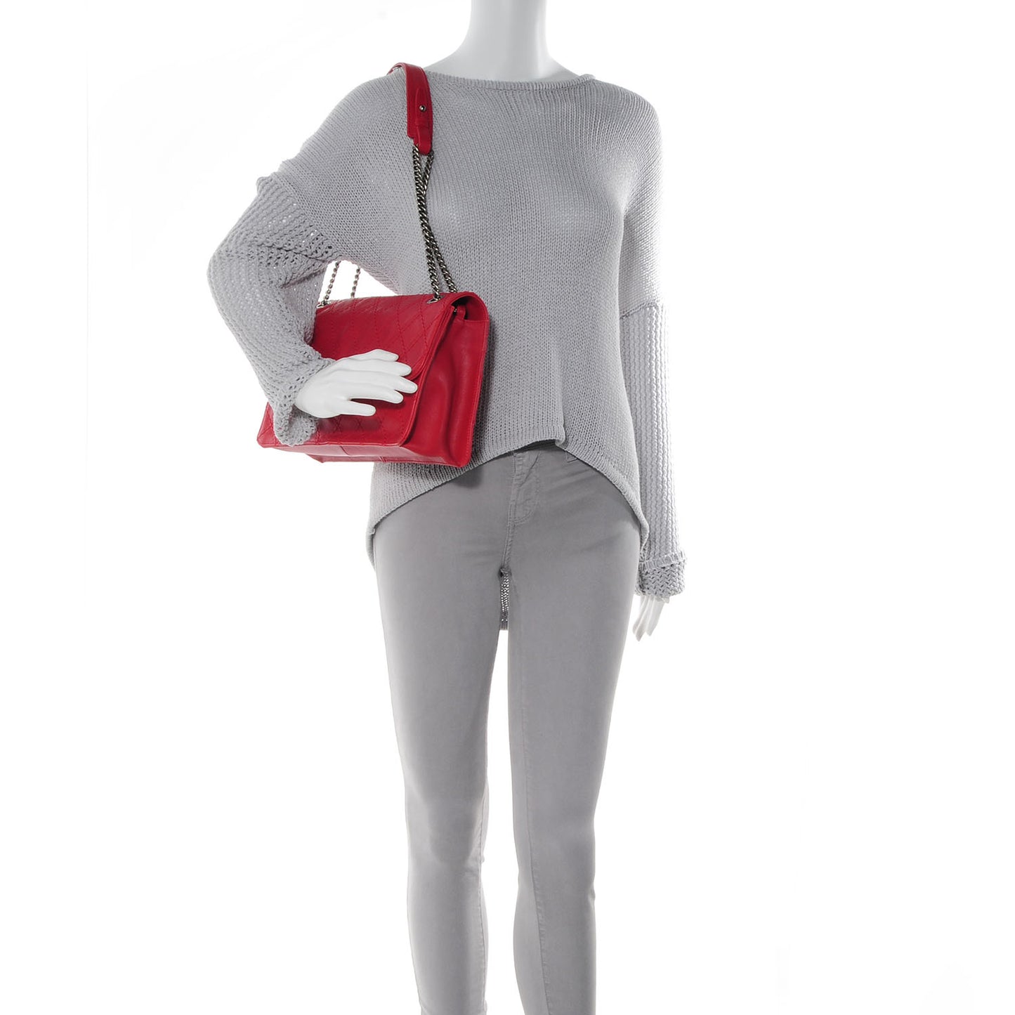 Calfskin CC Crave Reissue Jumbo Flap Light Red