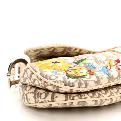 Christian Dior Monogram Vintage Flowers Saddle Bag Beige 9 of 12