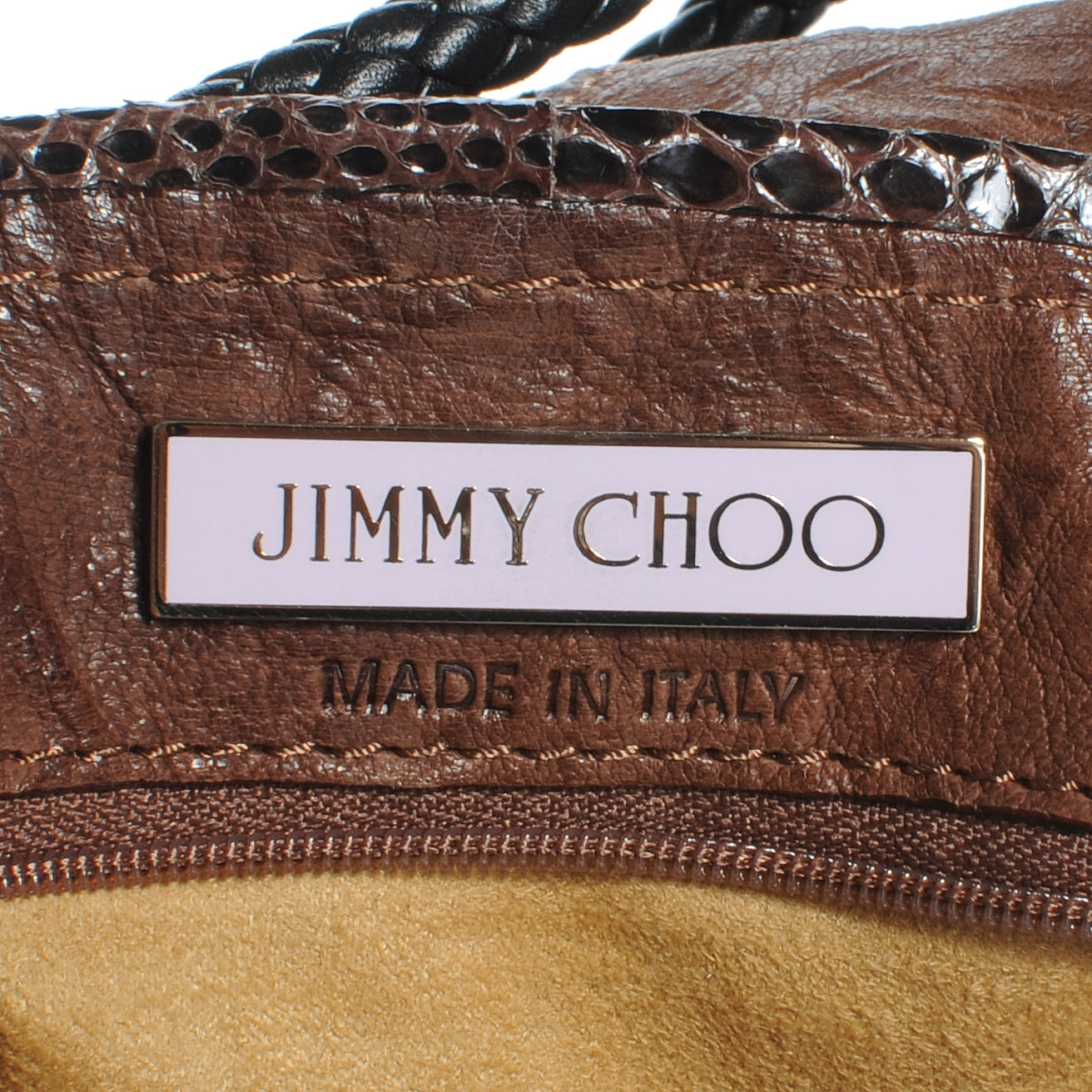 Jimmy Choo Biker Leather Elaphe Snake Trim Robin Bag 5 of 7
