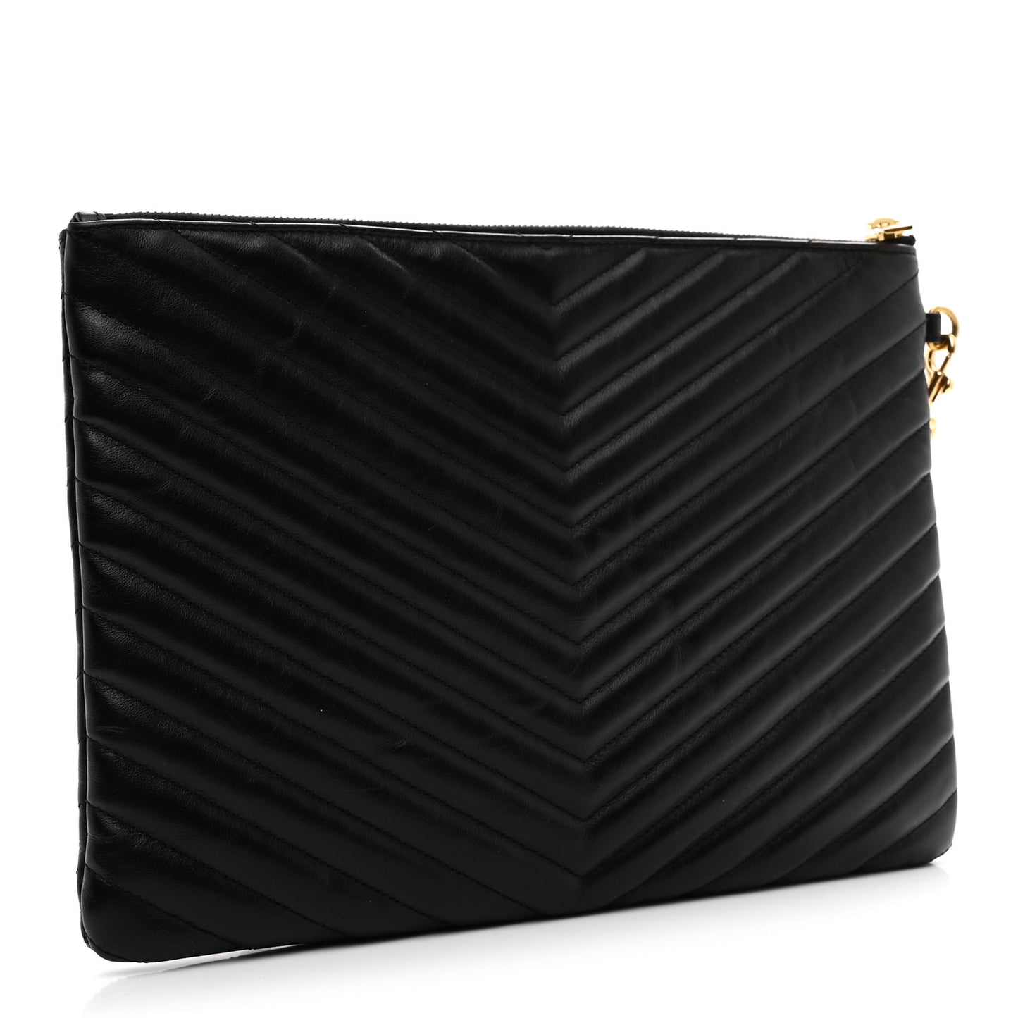 Calfskin Matelasse Monogram Cassandre Tablet Pouch Black