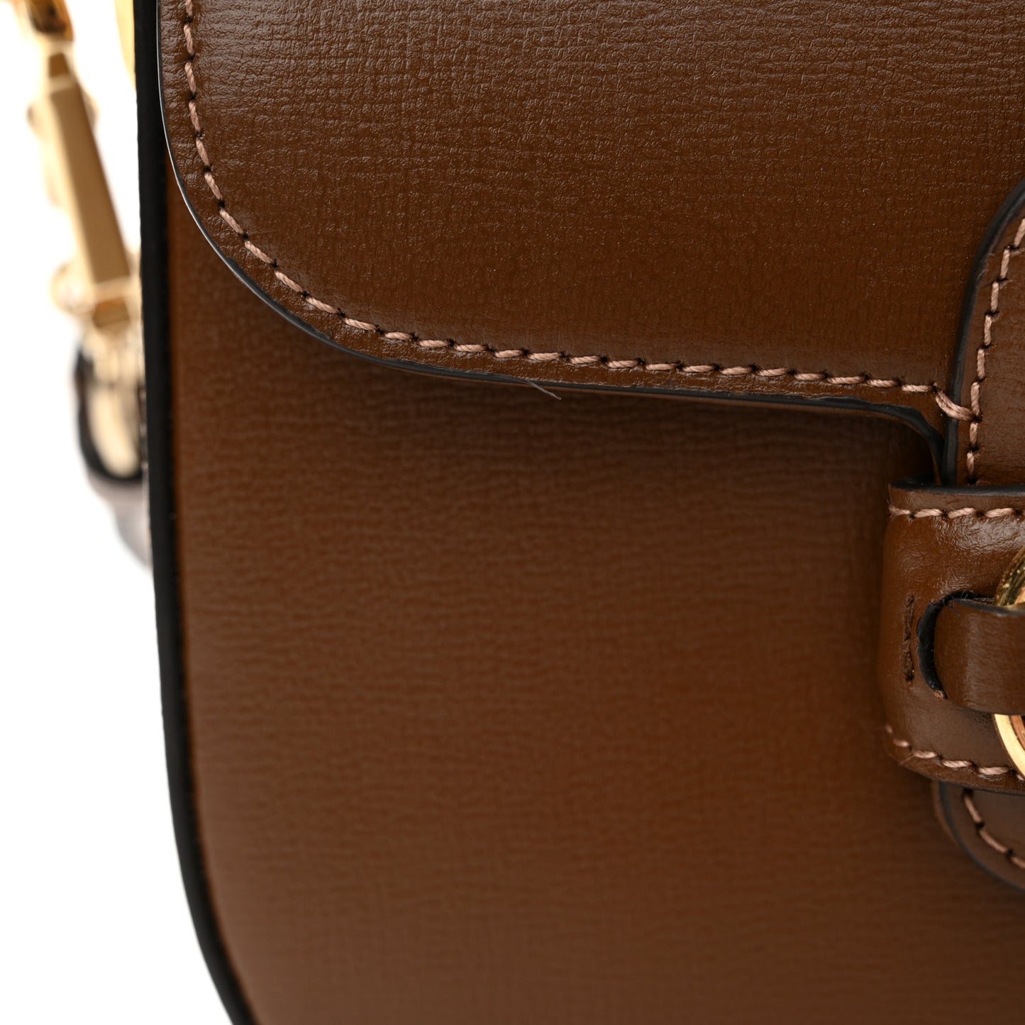 Azalea Calfskin Web Mini Horsebit 1955 Shoulder Bag Brown Sugar