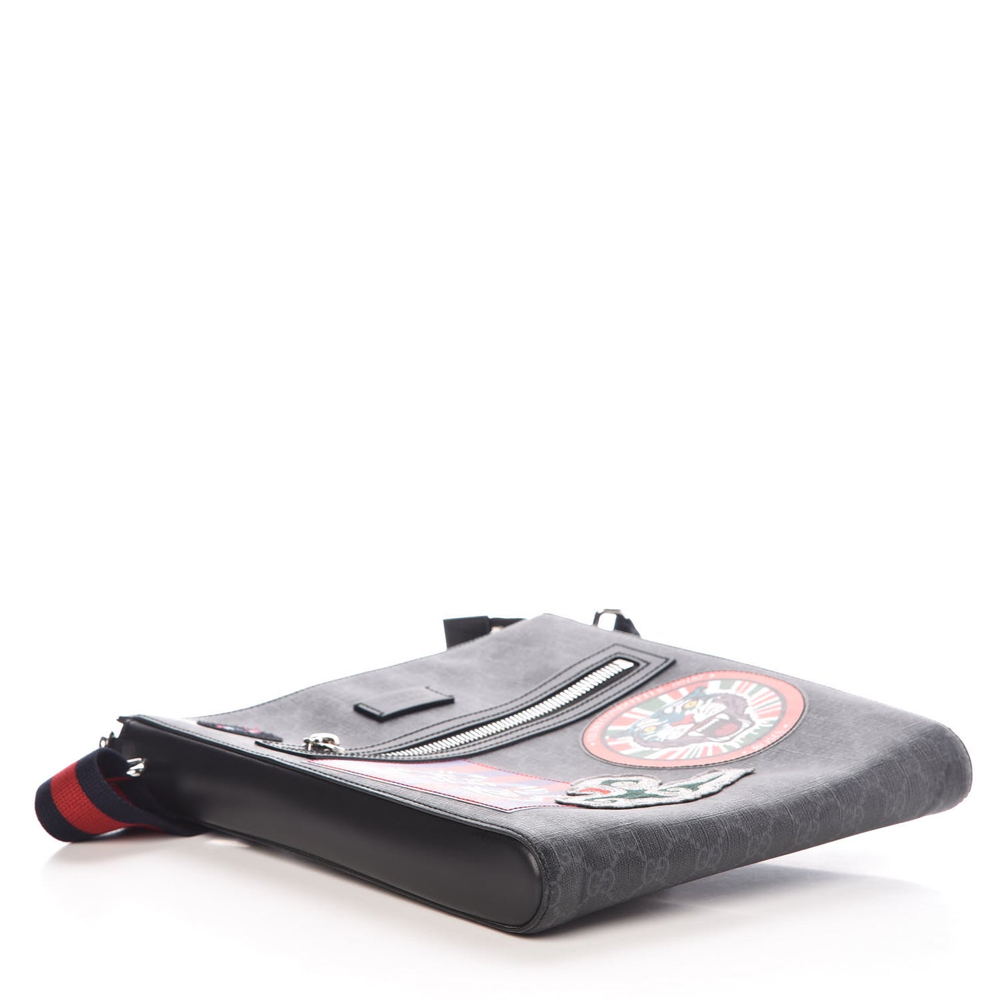 GG Supreme Monogram Night Courrier Flat Messenger Bag Black Multicolor