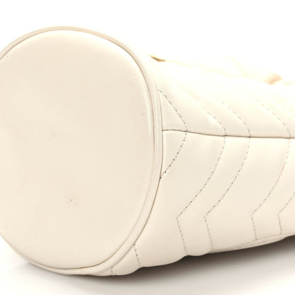 Gucci Calfskin Matelasse Mini GG Marmont 2.0 Bucket Bag White 8 of 8