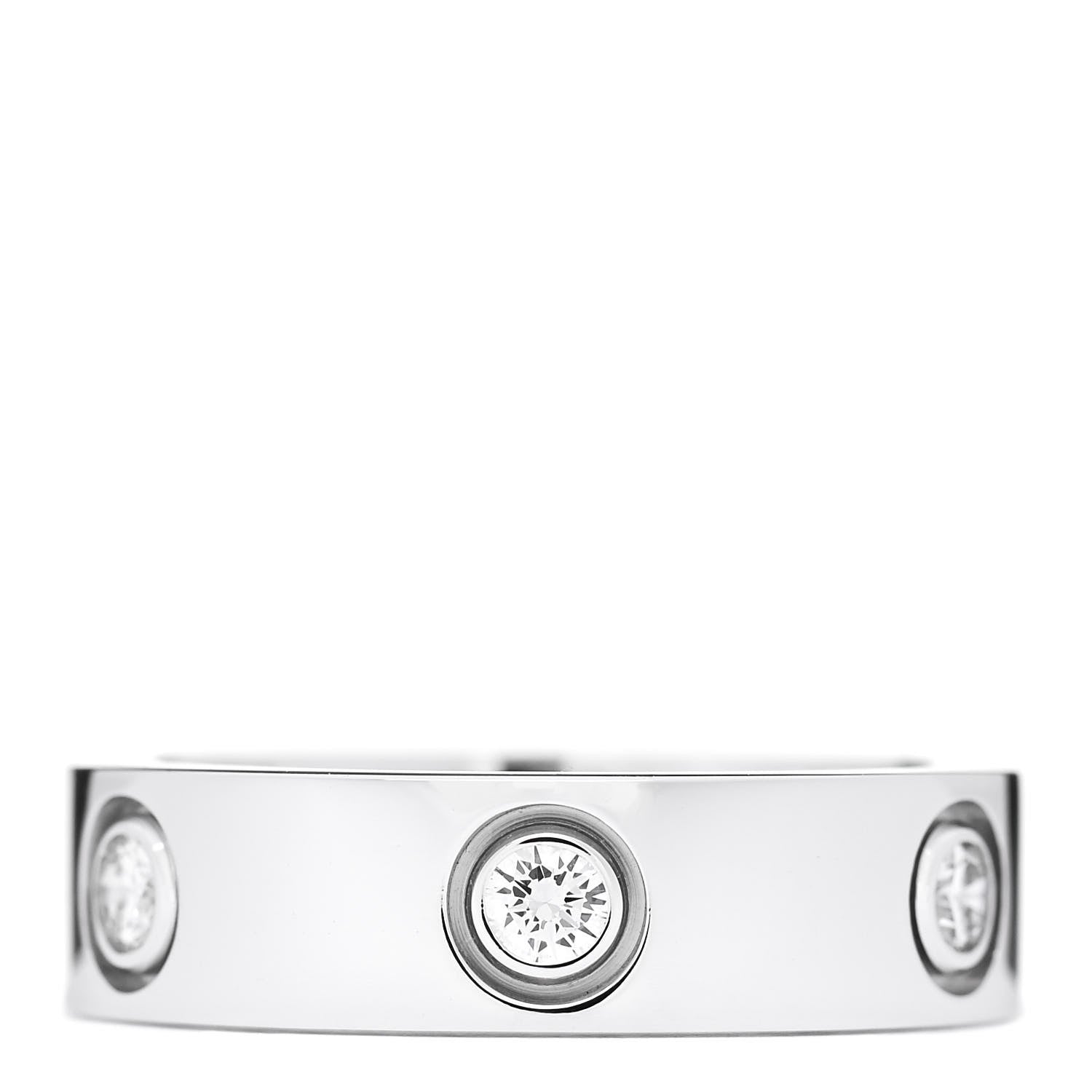 Cartier 18K White Gold 6 Diamond 5.5mm LOVE Ring 53 6.5 3 of 7