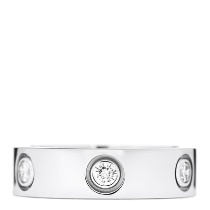 Cartier 18K White Gold 6 Diamond 5.5mm LOVE Ring 53 6.5 3 of 7