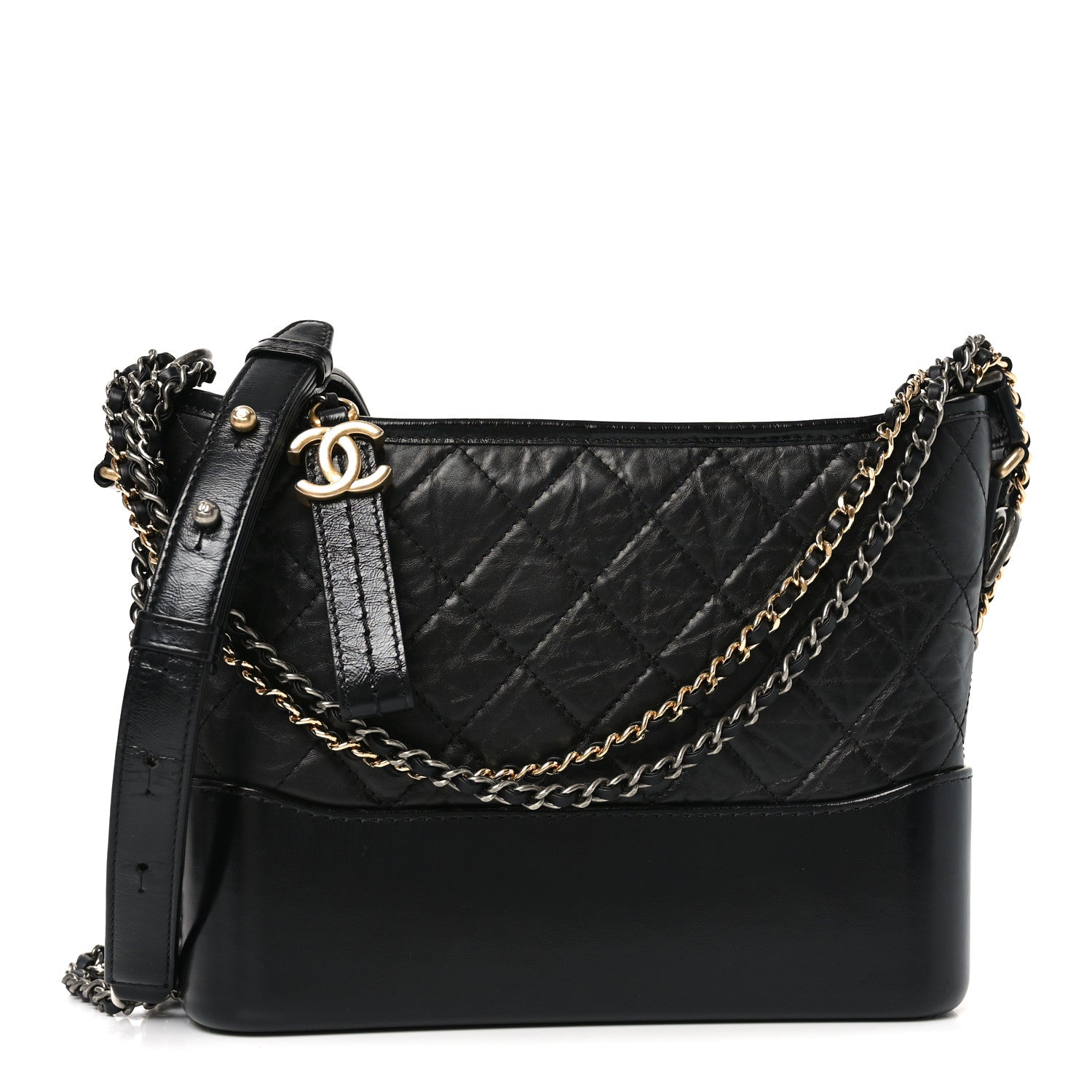 Chanel Aged Calfskin Quilted New Medium Gabrielle Hobo Black 1 of 10