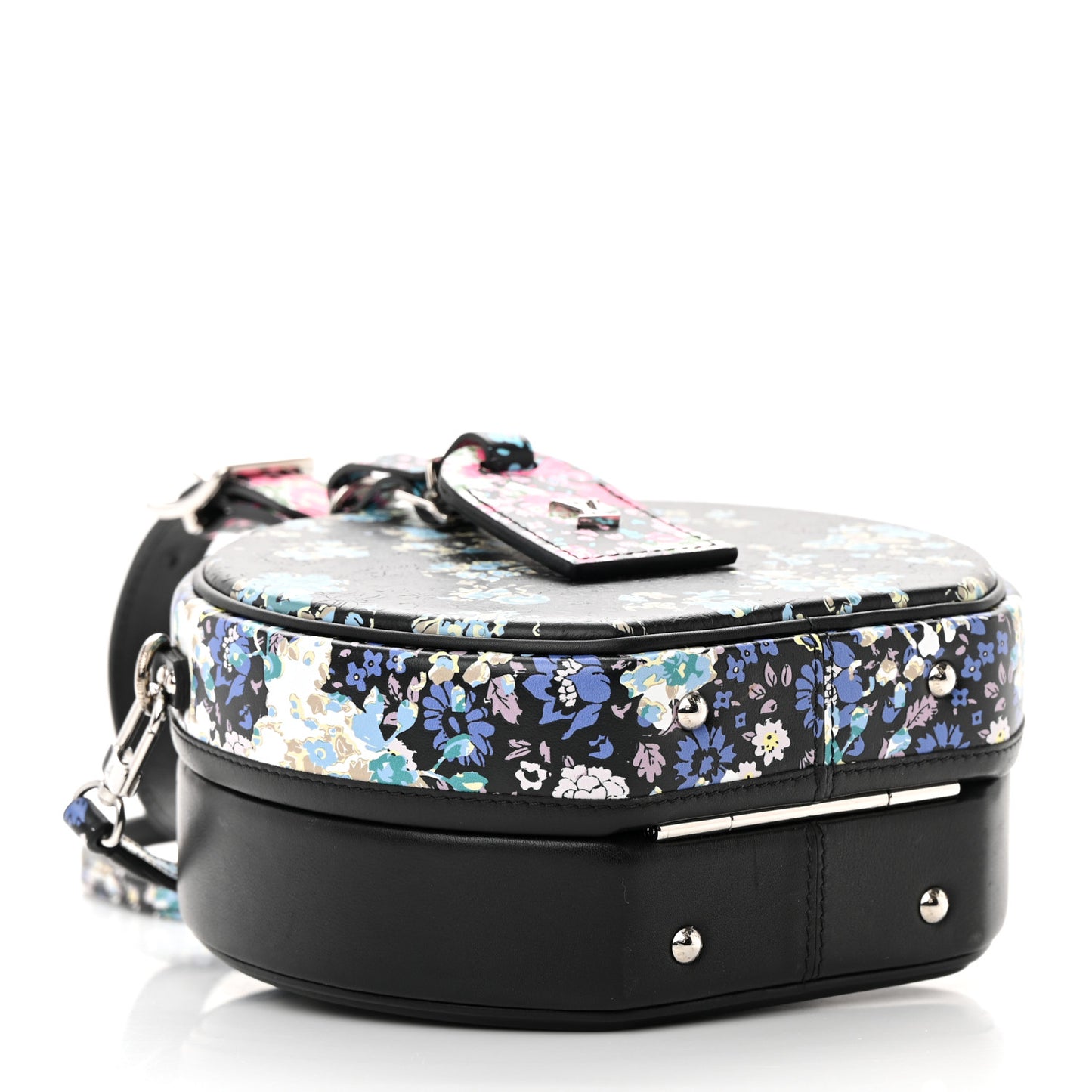 Calfskin Floral Print Petite Boite Chapeau Black