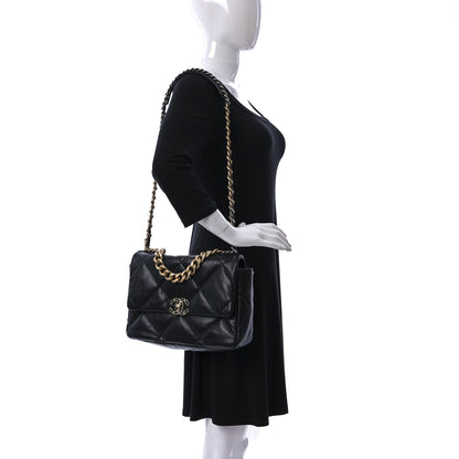 Chanel Lambskin Quilted Large Chanel 19 Flap Black 2 of 9