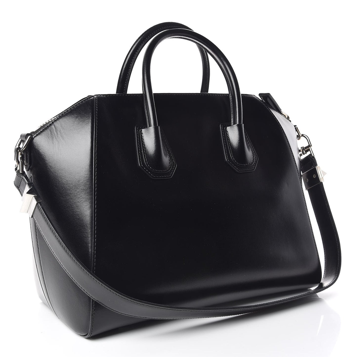 Shiny Lord Calfskin Medium Antigona Black