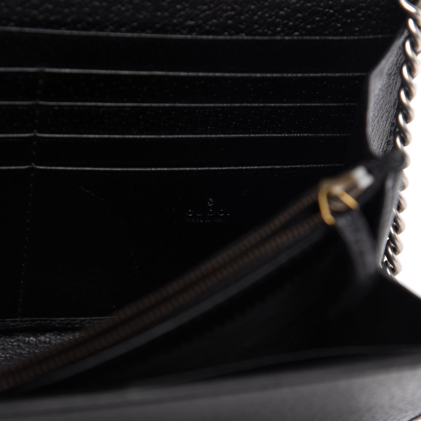 Calfskin Web Mini Dionysus Chain Wallet Black
