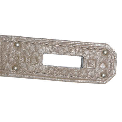 Hermes Taurillon Clemence Eclat Jypsiere 28 Etain and Etoupe 7 of 7