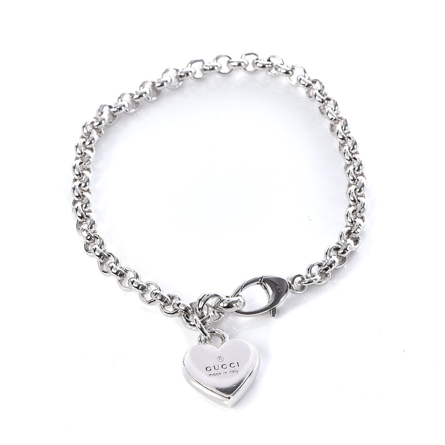 Sterling Silver Trademark Heart Charm Bracelet