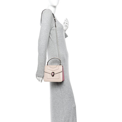 Bulgari Calfskin Serpenti Forever Top Handle Light Pink 2 of 9