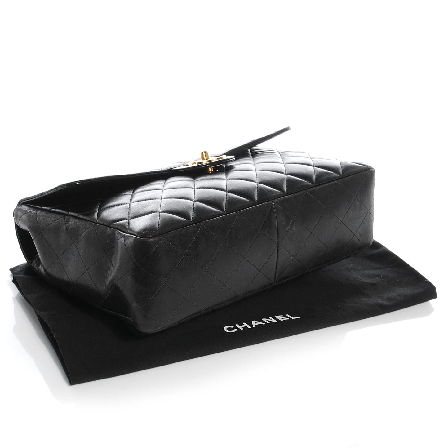 Lambskin Jumbo Flap Bag Black