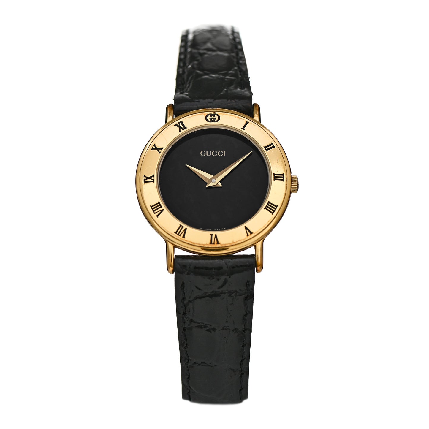 Stainless Steel Alligator 26mm 3000L Quartz Watch Black