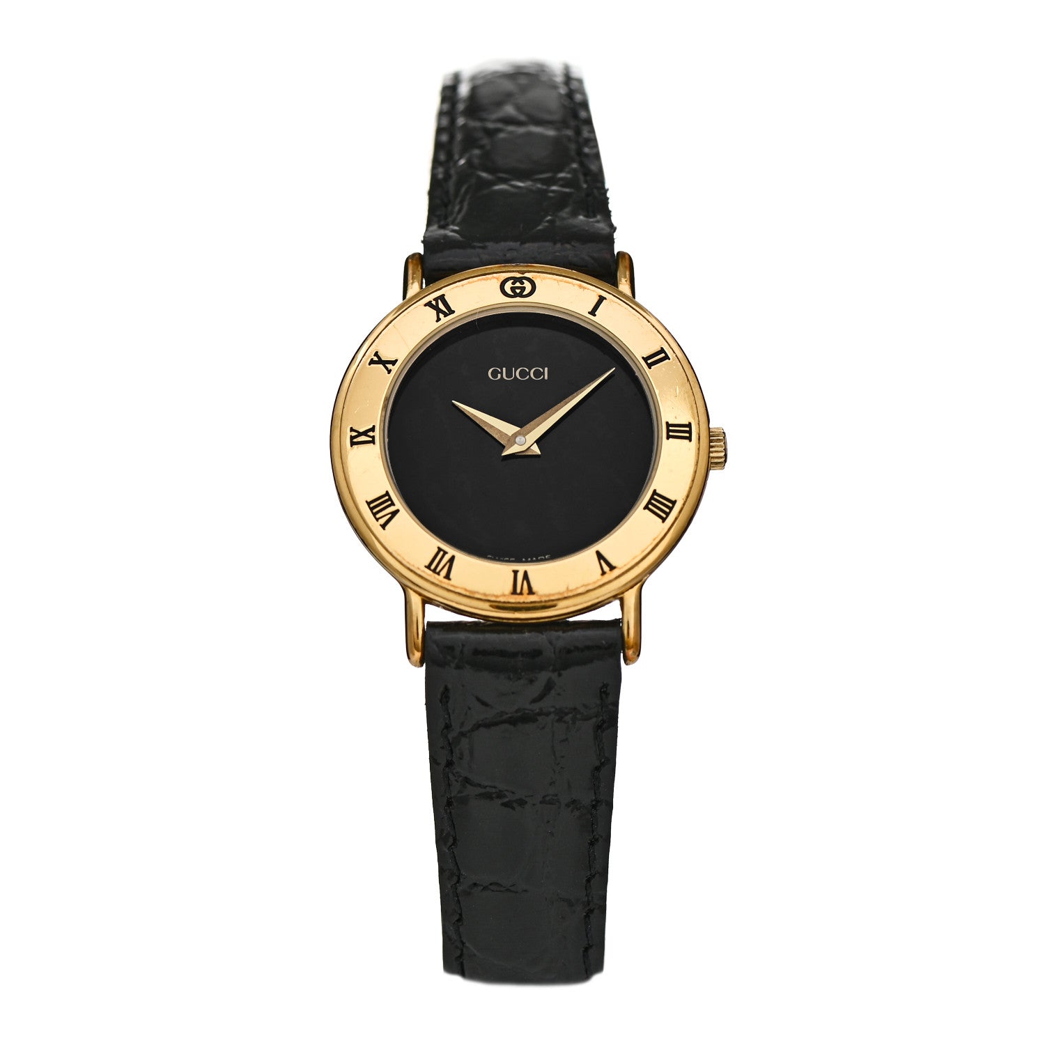 Gucci Stainless Steel Alligator 26mm 3000L Quartz Watch Black 1 of 5