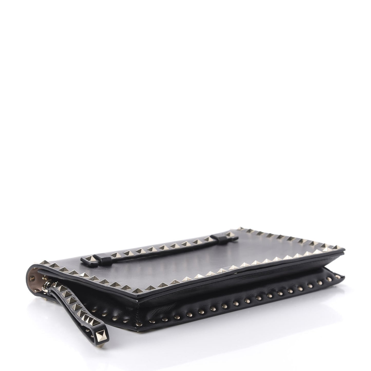 Nappa Rockstud Wristlet Clutch Black