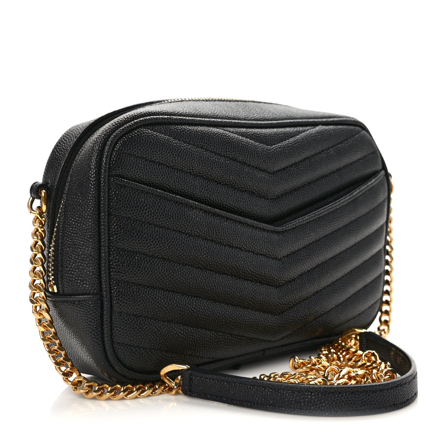 Saint Laurent Grain De Poudre Matelasse Monogram Mini Lou Camera Bag Black 3 of 12