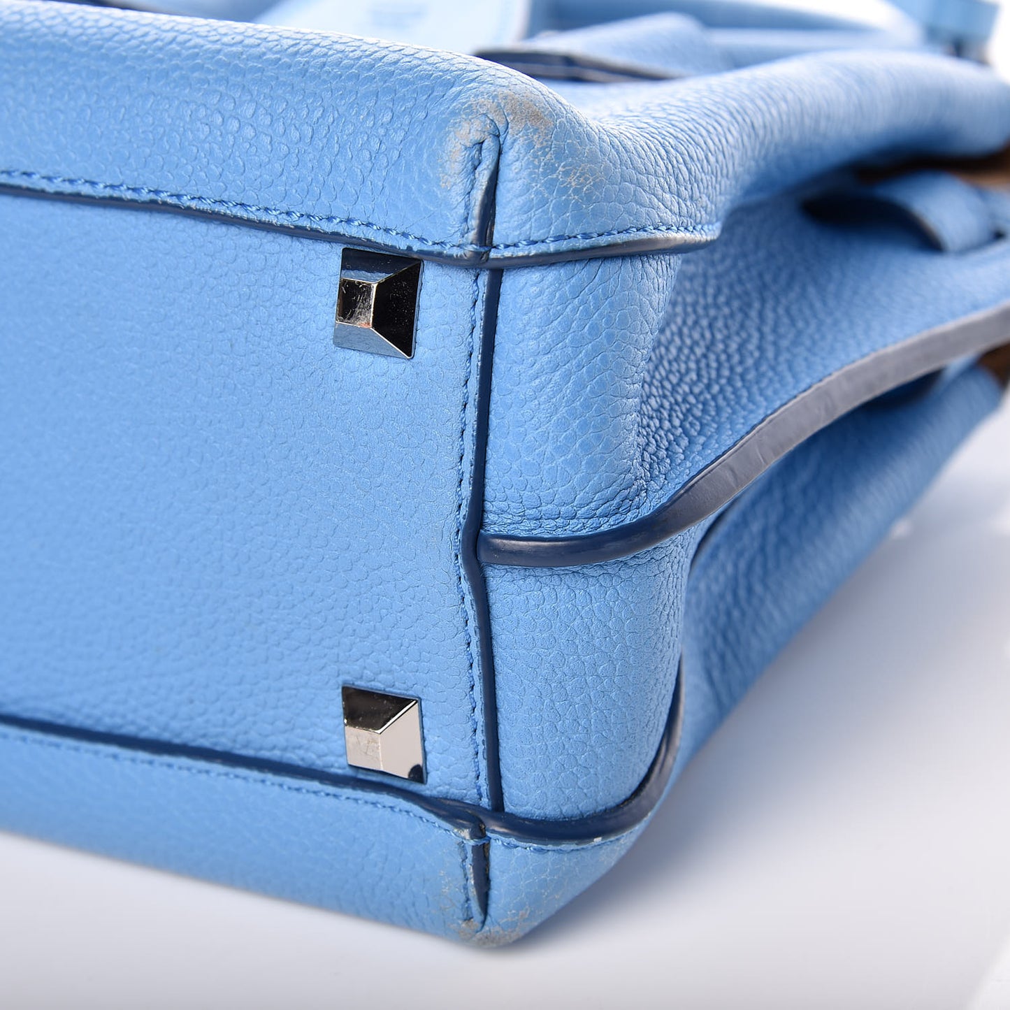 Grained Calfskin Mini Milla Tote Mediterranean Blue