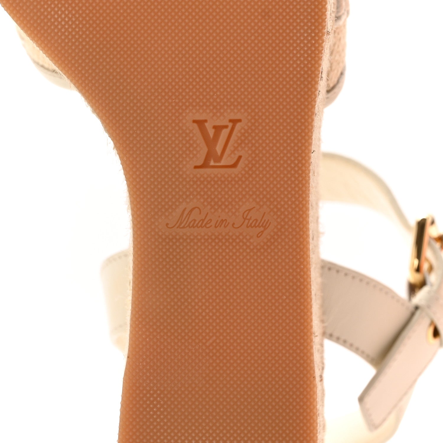 Louis Vuitton Cotton Monogram Embroidered Starboard Wedge Espadrilles 39 Beige White 6 of 13