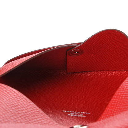 Hermes Epsom Calvi Card Case Rouge Casaque 8 of 9