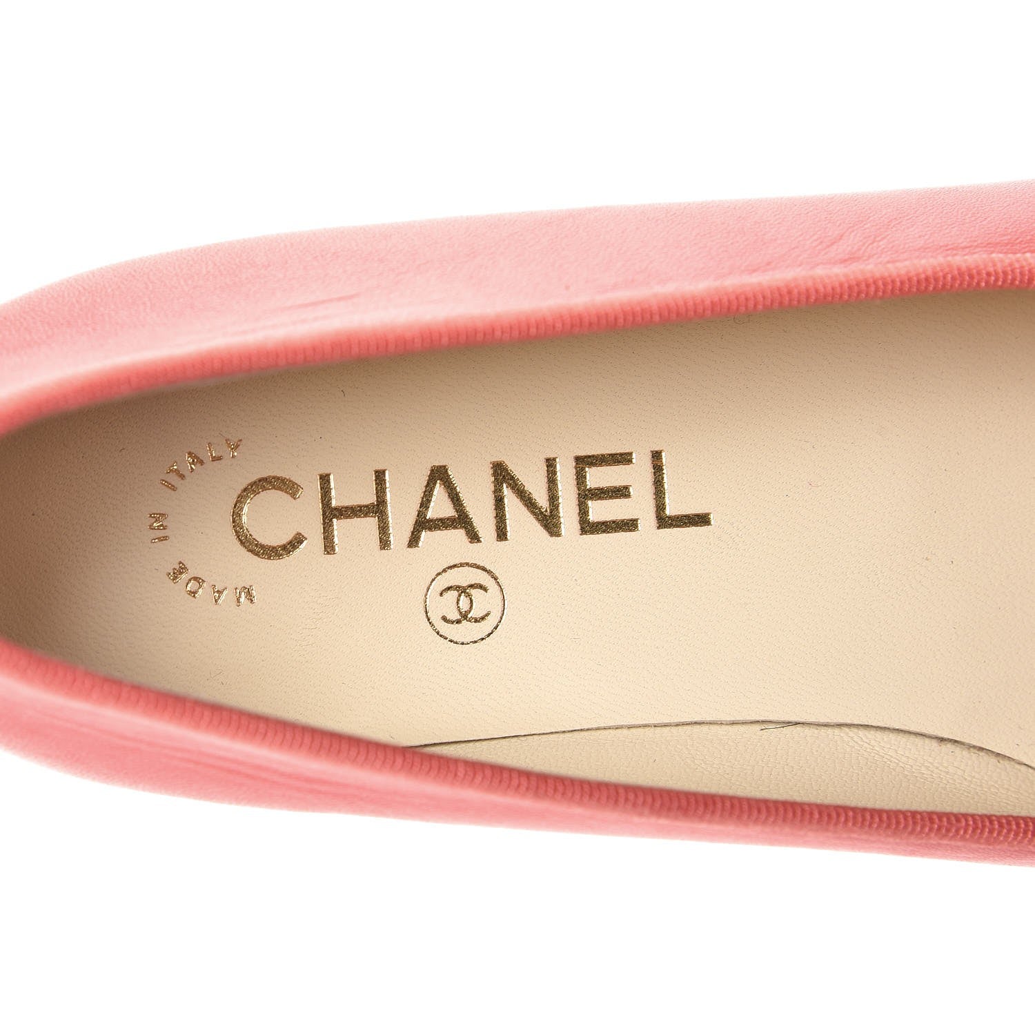 Chanel Lambskin Cap Toe CC Ballerina Flats 37 Corail 6 of 9