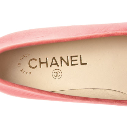 Chanel Lambskin Cap Toe CC Ballerina Flats 37 Corail 6 of 9