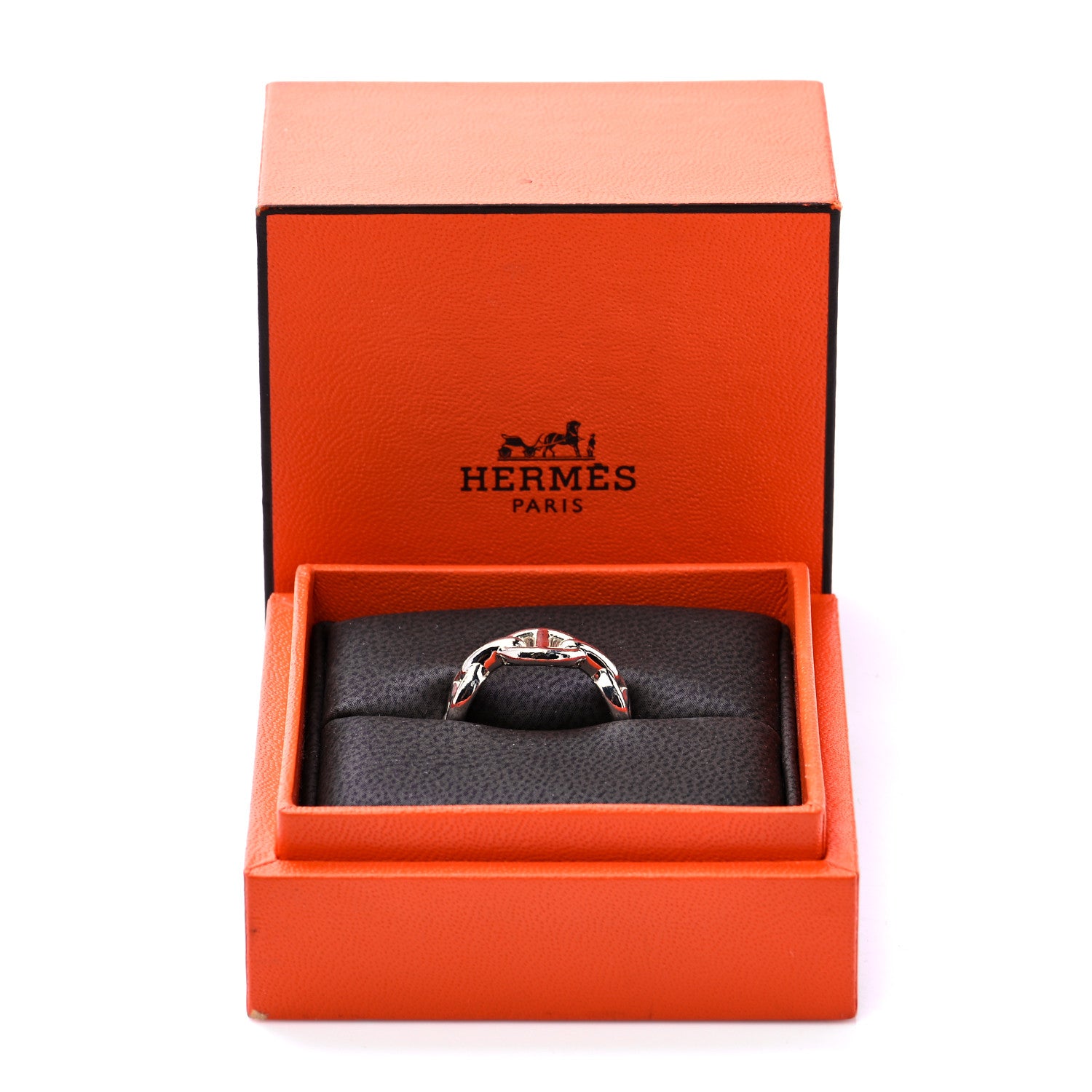 Hermes Sterling Silver PM Chaine d'Ancre Enchainee Band Ring 50 5.5 7 of 7