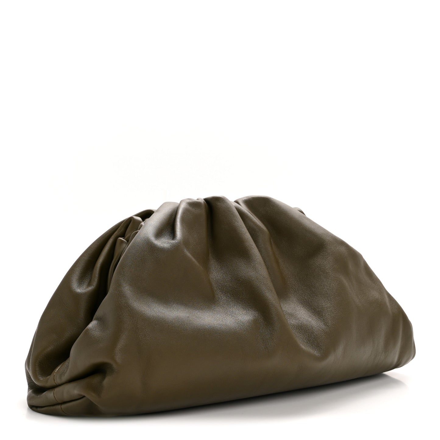 Smooth Butter Calf The Pouch Oversized Clutch Kaki Fondent
