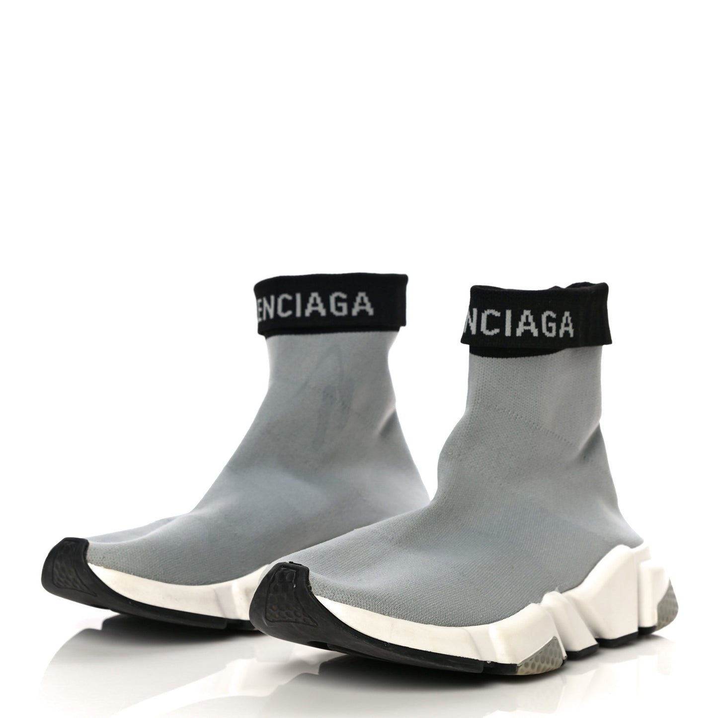 Neoprene Knit Womens Speed Cuffed Sneakers 39 Grey