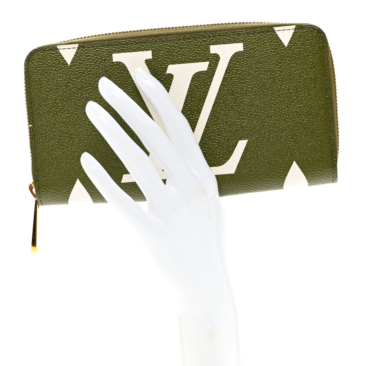 Monogram Giant Zippy Wallet Kaki White