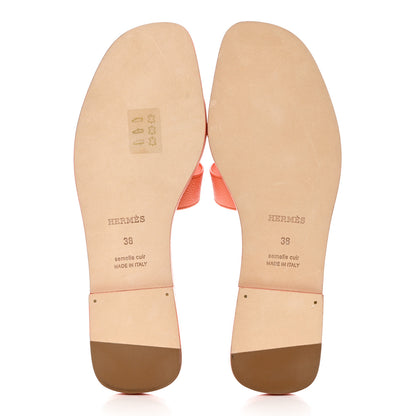 Hermes Epsom Oran Sandals 38 Orange Joey 5 of 9