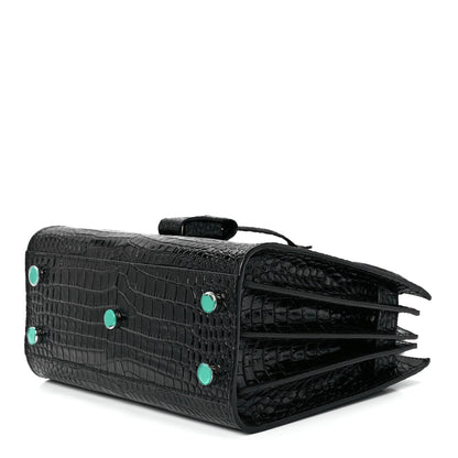 Saint Laurent Calfskin Crocodile Embossed Nano Sac De Jour Black 10 of 12