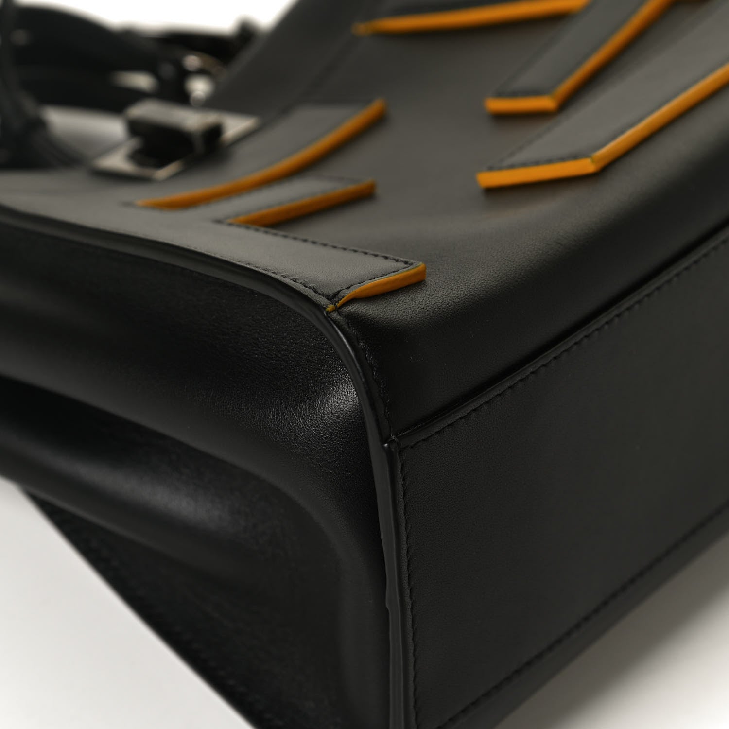 Fendi Nappa FF Mini Peekaboo Iconic Satchel Black Sunflower 10 of 11