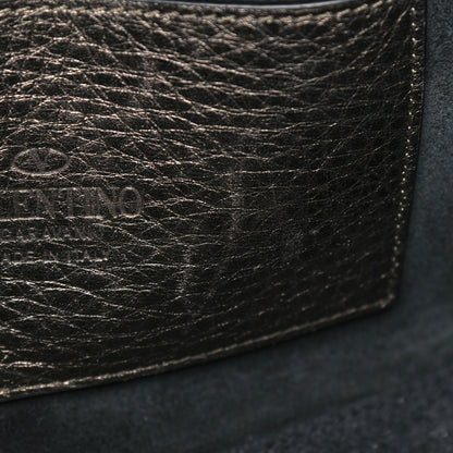 Valentino Garavani Metallic Pebbled Calfskin Medium Rockstud Flip Lock Crossbody Bag Sasso 8 of 12