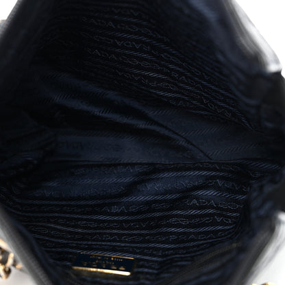 Prada Nappa Quilted Chain Shoulder Bag Navy 5 of 11