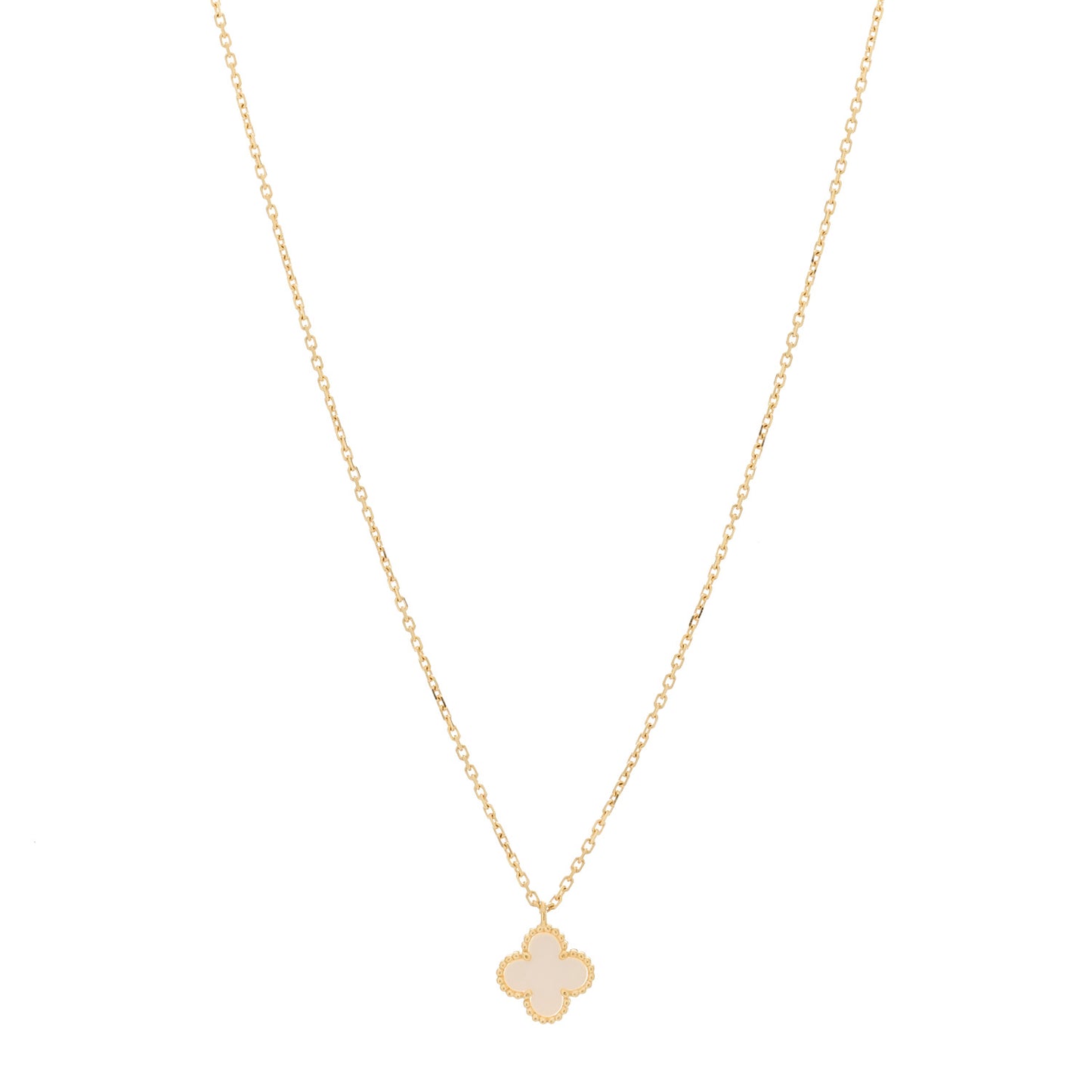 18K Yellow Gold Mother of Pearl Sweet Alhambra Pendant Necklace