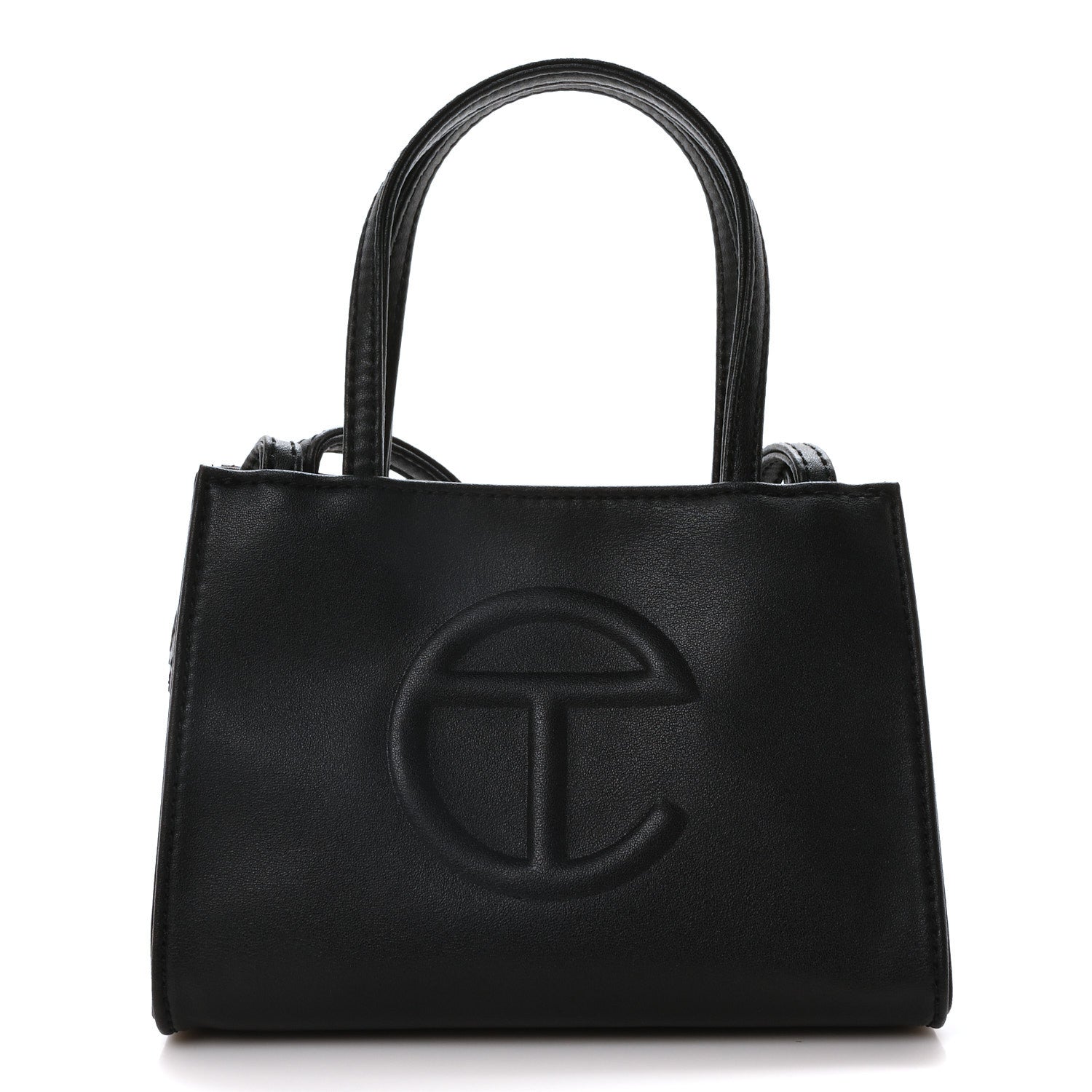 Telfar Vegan Leather Small Shopping Bag Black 1686766 – FASHIONPHILE