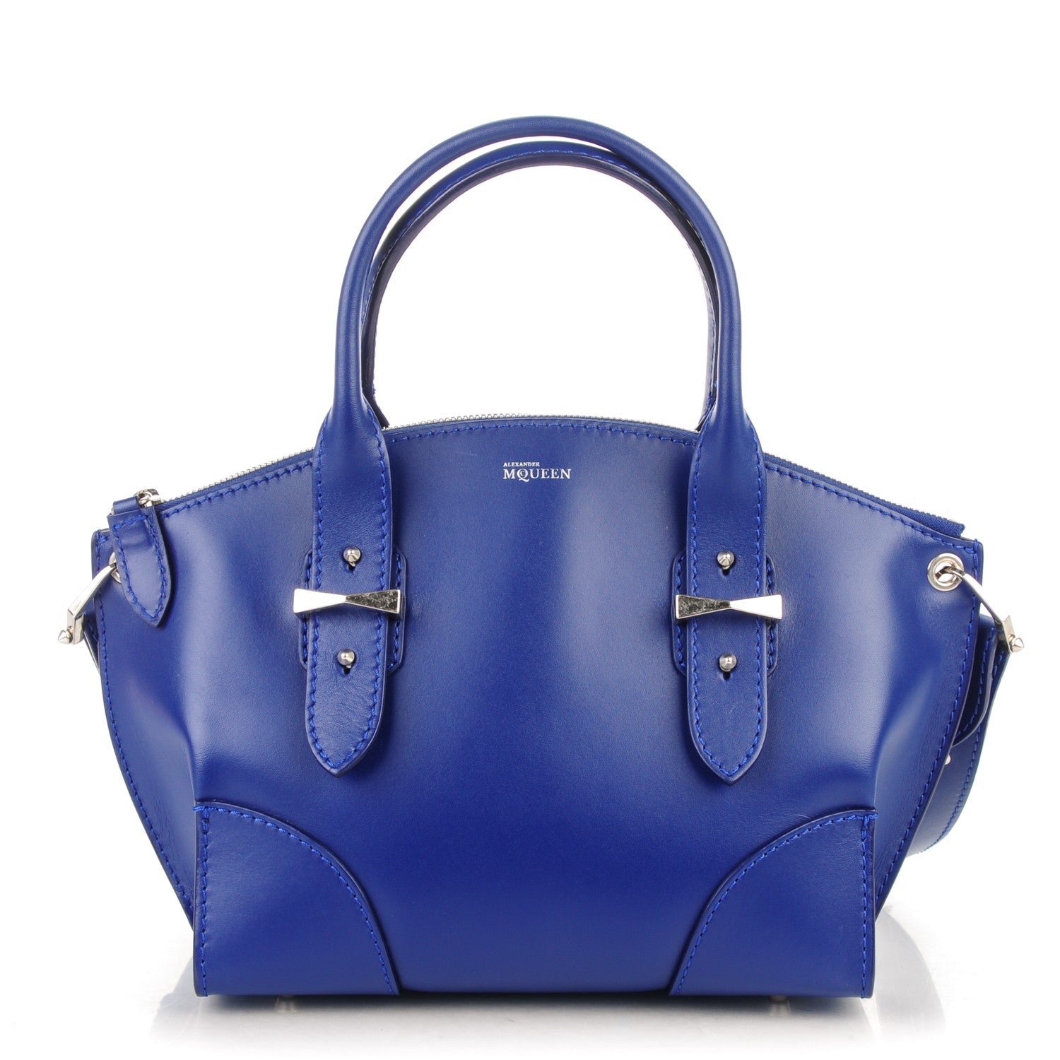 Alexander McQueen Smooth Calfskin Small Legend Satchel Blue 1 of 6