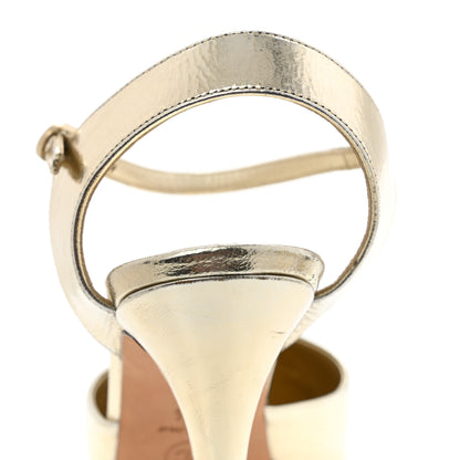 Chanel Laminated Lambskin CC Pumps 40.5 Gold 9 of 11