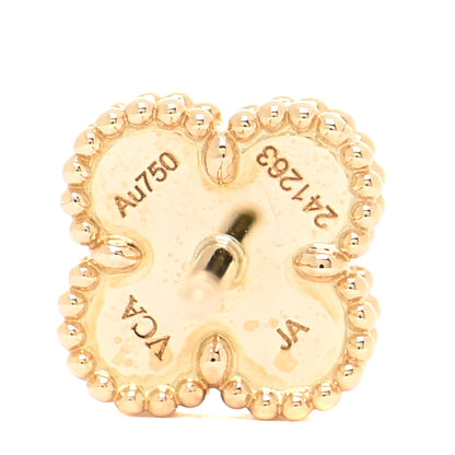 Van Cleef & Arpels 18K Yellow Gold Mother of Pearl Sweet Alhambra Earrings 5 of 6