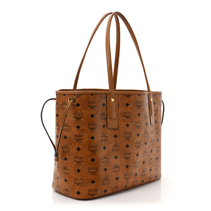 MCM Visetos Medium Liz Reversible Shopper Tote Cognac 4 of 17