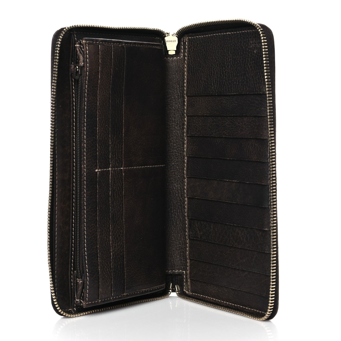 Guccissima Bamboo Tassel Zip Around Wallet Brown