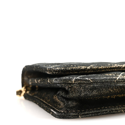 Chanel Iridescent Calfskin Quilted Tartan Button Wallet on Chain WOC Gold 10 of 12