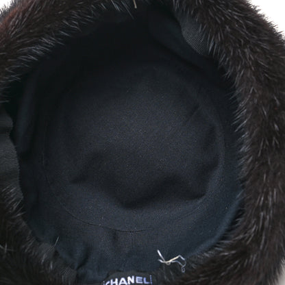 Chanel Mink Fur Hat 59 Black 6 of 7