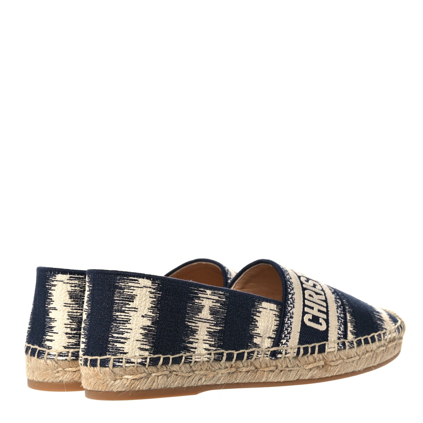 Cotton D-Stripes Embroidered Granville 15mm Espadrilles 37 Deep Blue